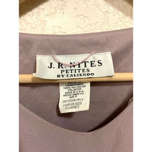 J.R. Nites by Caliendo Vintage 90s Lilac Purple Beaded Shift Dress - Picture 6 of 6